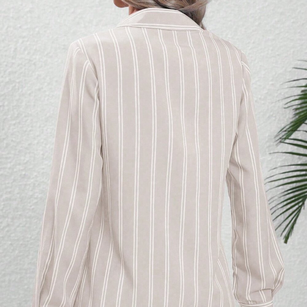 Apricot Casual Women's Striped Long Sleeve Shirt - Picture 2 of 6